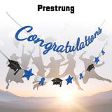 Congratulations Banner Blue Graduation Decorations Class of 2026 Prestrung Congrats Grad Banner for Middle School High School College Graduate Party Decorations