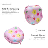 Kids Headphones Case Compatible With Iclever Hs19 / Bth12 / Candy Bila/Midola Md-B01 / Noot Products/Earfun/Imyb Foldable Kid Headphone(Pink Star) - Case Only