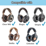 Clear Mg Earpads Replacement Compatible With Focal Clear/Elegia/Utopia/Stellia/Elex/Celestee Headphones Ear Pads Cushions Perforated Protein Leather Black