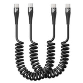 Usb C To C Cable 100W 3Ft For Car, Coiled Usb C Cable Fast Charging For Iphone 16, Short Usb Type C Cable For Iphone 17/16/15/Pro Max/Plus/Samsung Galaxy S23, Compatible All Type C Devices -Black