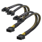 Cable Matters 2-Pack PCIe 8 Pin to Dual 8 Pin (6+2) Female to Male PCIe Power Adapter for GPUs - 9 Inches (8 Pin PCIe Cable GPU, Dual 8 Pin PCIe Cable)