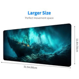Boat Gaming Mouse Pad Shipwreck Seabed Coral Reef Xl Large Desk Mat Extended Laptop Keyboard Mat Gaming Desk Pad Office Computer Keyboard Laptop Home 31.5"X11.8"