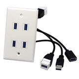 Usb 3.0 Keystone Jack Inserts Cable, Usb 3.0 A Female To Usb A 3.0 Female Keystone Insert Wall Plate Outlet Panel Adapters Connector Cable-20Cm/8Inch (Usb3.0 F/F)