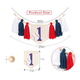 Baseball First Birthday Tassel High Chair Banner - Baseball First Birthday Decorations,Rookie Of The Year 1St Baseball Highchiar,High Chair Banner First Birthday Boy