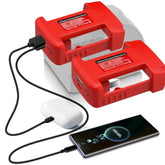 2 Packs Usb Charger Adapter For Milwaukee M18 18V Battery,For Battery Holder,Power Ba-Ttery Connector With Output Port With Usb And Type-C Charging Interface Power Wheel Adapter