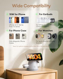 3 in 1 Charging Station for , Qi2 Mag-Safe Charger Stand with Adjustable Night Light, Fast Wireless Charging Station Compatible with iPhone