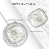 Compatible With Airpods 4 Case Cover 2024, Soft Tpu With Cute Flower Pattern For Airpods 4Th Generation Case With Flower Keychain And Cleaning Kit For Girls Women (White)