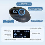 Ergonomic Vertical Mouse With Led Screen, Knob Control, 5 Programmable Buttons, 57° Angle, 4-Device Connect(2.4G /Bluetooth/Wired), 800-2400 Dpi, Rechargeable Mice For Windows, Mac, Laptop, Pc