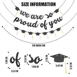 2026 Graduation Banners Party Decorations-Black Glitter We are So Proud of You Graduation Banners Garland for Congratulation Graduations Party Supplies, School, Home, Classroom
