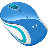 Logitech Wireless Mini Mouse M187, Pocket Sized Portable Mouse For Laptops Blue (Renewed)