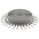 #3 Grey Nylon Coil Zippers By The Yard Bulk 10 Yards With 25Pcs Slider