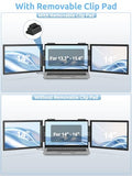 Dual Laptop Screen Extender, 14" 1080P Ips Wireless & Wired Portable Triple Monitor, Hybrid Connection (1 Cable + Wireless) For 13.3-16.1" Laptops, Support Macbook M1-M5 Series& Windows(No Speakers)