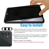 [2+2 Pack For Samsung Galaxy A54 5G Privacy Screen Protector Tempered Glass With Camera Lens Protection, Anti-Spy, Case Friendly, Black