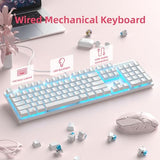 Mechanical Gaming Keyboard, Wired Usb Rgb Backlit Keyboard, 104-Key 100% Anti-Ghosting Mechanical Keyboard With Red Switches, Side-Printed Keycaps For Windows Pc & Mac