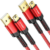 2-Pack Mini USB 2.0 Type A to Mini B Cables 3.3Ft & 6.6Ft Braided Cord