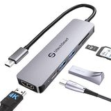 Usb C Hub, 4K@60Hz Usb C To Hdmi Adapter For Macbook Pro, 6 In 1 Usb C Dongle