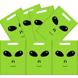 50Pcs Alien Party Favors Bags, Green Alien Theme Slap Plastic Goodie Candy Treat Gift Bags Ufo Outer Stickers Alien Creature Birthday Party Supplies Flying Saucer Ufo Theme Birthday Decorations