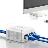Cat6 Ethernet Surface Mount Box, 2-Port Rj45 Keystone Jack Surface Mount Box,