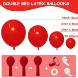 Red Balloons Double Stuffed Red Balloons Different Sizes Latex Ruby Re