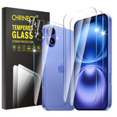 [2+1+2 Pack Back Screen Protector For Iphone 16 Plus +2 Pack Front Screen Protector And Camera Lens Protector, 9H Hardness, Ultra Hd, Anti-Scratch