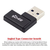 Usb-C Type C Female To Usb 3.0 A Male Data Adapter Flat Horizontal 90 Degree L
