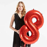 40Inch Red Foil 58 Helium Jumbo Digital Number Balloons, 58Th Birthday