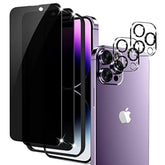 2 Pack Compatible For Iphone 14 Pro Max Privacy Screen Protector + 2 Pack Iphone 14 Pro Max Camera Lens Protector, Anti Spy Tempered Glass Privacy Screen Compatible For Iphone 14 Pro Max (6.7 Inch), Easy Installation
