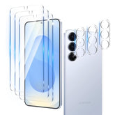 3 Pack Screen Protector Designed For Galaxy S25 With 3 Pack Tempered Glass Camera Lens Protector,Ultra Hd Clear,9H Hardness,Easy Install - Case Friendly,Scratch Resistant