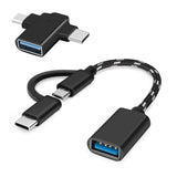 2-in-1 USB OTG Adapters - USB to Micro/Type C Adapter/Cable ?2pack? Compatible with Android, MacBook Pro, and More