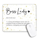 Boss Lady Definition Mouse Pad With Stitched Edge, Funny New Business Owner Gifts Women Boss Gifts For Boss Female, Appreciation Gifts For Women Entrepreneurs, Boss Day Women'S Day Gifts