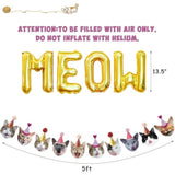 Funny Cat Party Garland - Meow Letter Balloons & Cat Faces for Cat Theme Party Decor