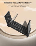 Foldable Bluetooth Keyboard, Xk01 Full-Size Portable Wireless Keyboard For Travel, 105 Keys, 0.65" Keycaps, Multi-Device Sync For Ipad Tablet Smartphone Laptop Pc Windows Ios Android, Black