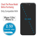 (2 Pack) Matte Glass Screen Protector For Iphone 15 / Iphone 15 Pro (6.1-Inch) Tempered Glass Film, Anti Glare, Anti Fingerprint, Ultra-Smooth