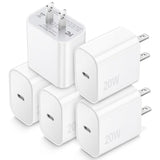 Usb C Charger Block, Typec Charging Blocks 5Pack, 20W Pd Quick Fast Charger Box Brick Cube Compatible With Iphone 16/15/14 Pro Max/14 Plus/13 Pro/12 Pro/Airpods/Ipad/Galaxy,Pixel 4/3