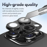 2 Pack Camera Lens Protector For Iphone 16 Pro/16 Pro Max, Alloy Metal Camera Cover With Tempered Glass Screen Protector Accessories,Scratch Resistant,Easy To Install - Black