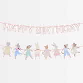 Meri Meri Animal Friends Party Banner (Pack of 1) Two Strand Party Banner, Reusable Party Decorations, Measures 10' Including Excess Cord