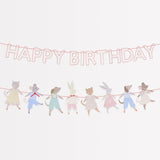 Meri Meri Animal Friends Party Banner (Pack of 1) Two Strand Party Banner, Reusable Party Decorations, Measures 10' Including Excess Cord