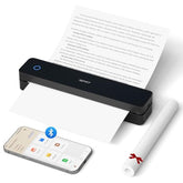 Portable Thermal Printer, Mt610 Pro Wireless For Travel, 300 Dpi Bluetooth Inkless Printer Support 8.5" X 11" Us Letter&A4&A5 Thermal Paper For Home, Compatible With Ios, Android, Laptop, Black