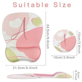 Ergonomic Mouse Pad,Personalized Cute Initial Mouse Pads And Coaster Set,Small Non-Slip Rubber Base Mouse Mat With Wrist Rest Support Gel For Working Gaming Easy Typing&Pain Relief,K