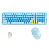 Cute Baby Bear Compact Wireless Keyboard And Mouse Combo, Colorful 85 Round Keys With Numeric Keys, 2.4G Wireless, Gift For Girls And Kids, Compatible With Notebook, Pc (Pink)