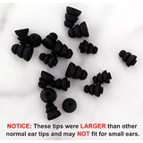 9 Pairs Compatible With Beats Studio Buds + / Fit Pro/Wf-1000Xm5 / Wf-1000Xm4 Triple Flange Ear Tips, Noise Reduce Silicone With 4Mm Connector Hole Fit For Most 4Mm - 5Mm In-Ear Earphones - Black