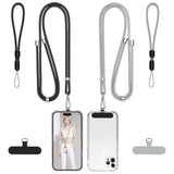 Phone Lanyard, 2 Pack Adjustable Cell Phone Lanyard Crossbody Neck Strap & 2 Pack Phone Wrist Strap With Tether Tabs Compatible For Iphone Android Smartphones-Black Grey