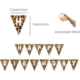 Leopard Print Happy Birthday Banner, Safari Party Sign, Jungle Animals Theme Decorations, Cheetah Boy Girl Baby Shower Supplies, Bday Kids 1St First Decor