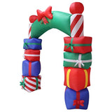 8 Foot Tall Lighted Christmas Inflatable Stacked Colorful Gift Boxes Archway With Red Bow Lights Outdoor Indoor Holiday