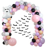 Halloween Balloon Garland Kit: Pink, Purple, Black Balloons with 3D Bats