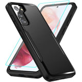 For Galaxy S21 Case With Screen Protection: Heavy Duty Protective Shockproof And Scratch Proof Cell Phone Case For Samsung Galaxy S21-Black