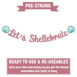 Let'S Shellebrate Banner - Seashell Bridal Shower Bachelorette Party Decor, Mermaid Baby Shower Birthday Party Decorations Rose Gold