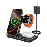 Charging Station For Apple Multiple Devices, 3 In 1 Wireless Charger Dock For Iphone 15/14/13/12/Pro/Plus/Max, Travel Charger For Apple Watch 10/9/8/Ultra 2/7/6/5/4/3 & Airpods 4/3/2/Pro