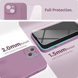 Compatible With Iphone 13 Case With Screen Protector, (Camera Protection & Soft Microfiber Lining) Liquid Silicone Phone Case 6.1 Inch 2021, Lilac Purple