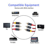 Audio Video Rca Cable 3Ft,3Rca Male To 3Rca Male 24K Gold Plated Composite Av